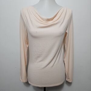 Gap Y2K Peach Drapeneck Long Sleeve Top Size Medium